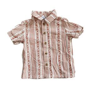 Old Navy Printed Short-Sleeve Jacquard Pocket Shirt for Toddler Boys Sz 12-18